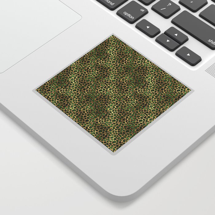 Green Gold Leopard Pattern Sticker