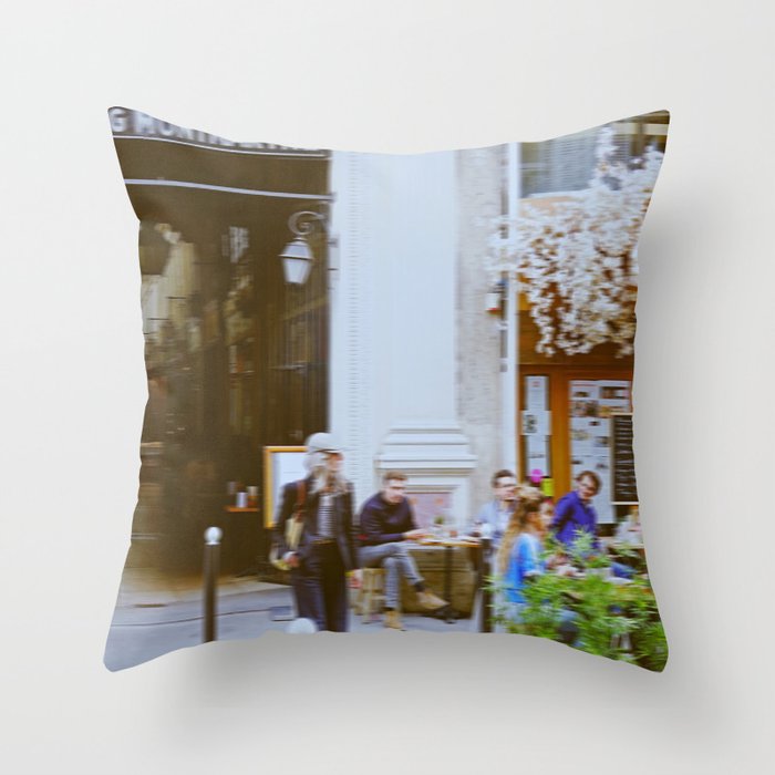 Unfocused Paris Nº2 | Faubourg Montmartre daily life | Out of focus photography Throw Pillow