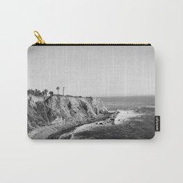 Palos Verdes Peninsula Carry-All Pouch | Minimalistart, Landscapephoto, Black And White, Pacificocean, Losangelesdecor, Lighthouseart, Curated, Oceanwaves, Minimalist, Seascape 