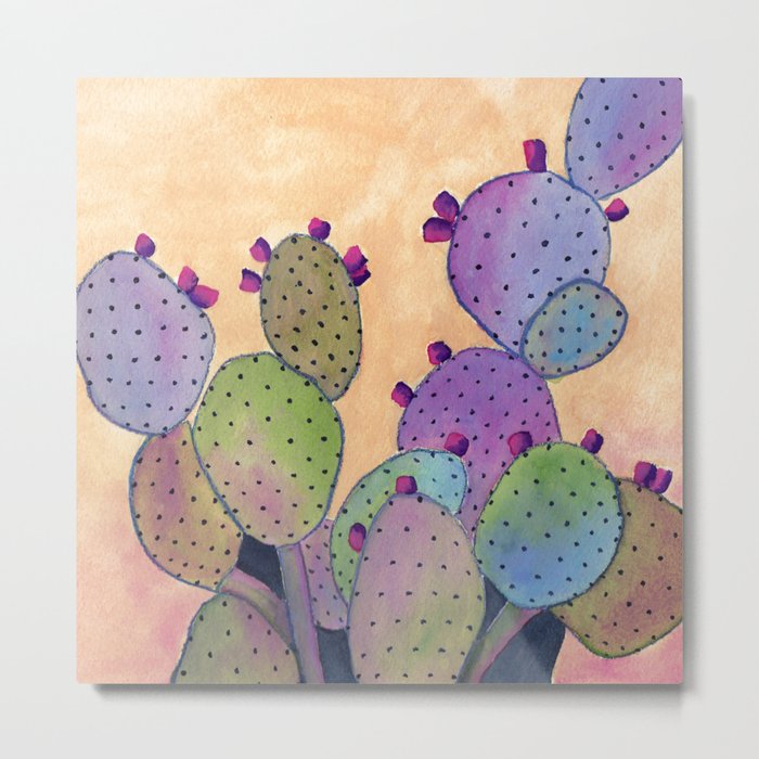 Colorful Cactus Metal Print