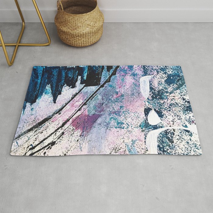 Breathe 5 Colorful Abstract In Black Blue Purple Gold And