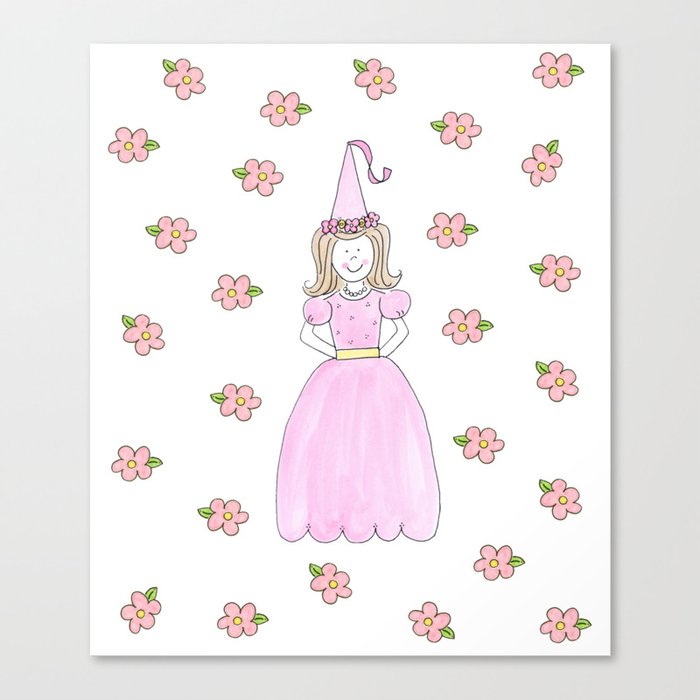 Pink Princess Light Brown Canvas Print