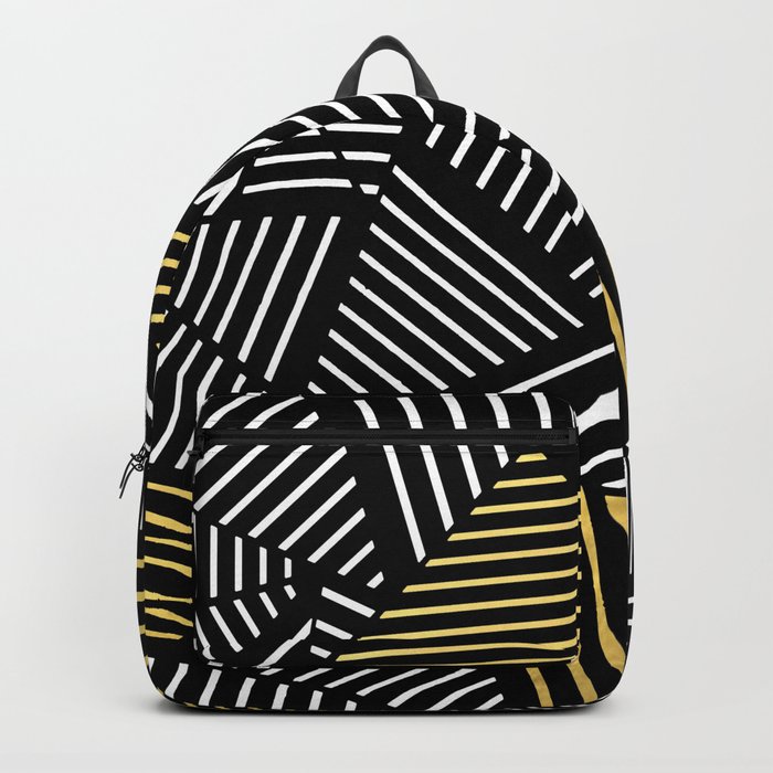 A Linear Black Gold Backpack