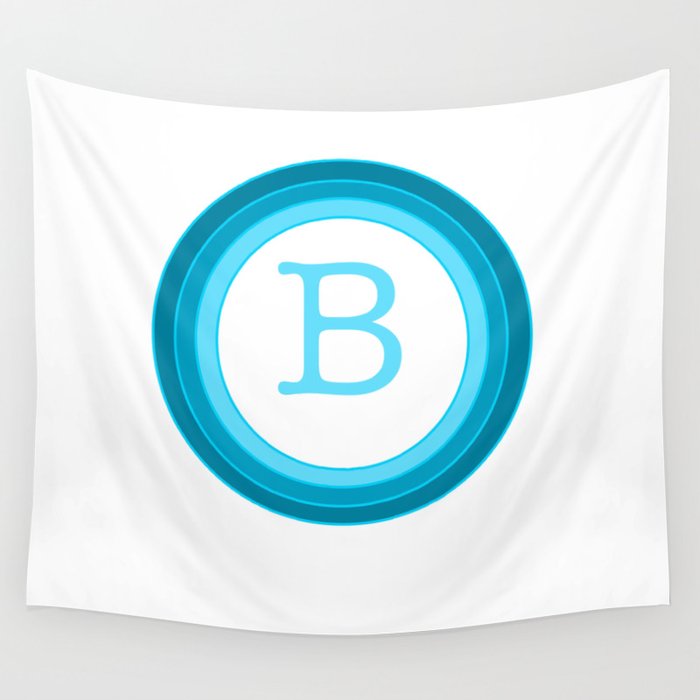 Blue letter B Wall Tapestry