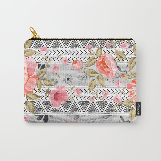Pattern flowers with triangular shapes Carry-All Pouch