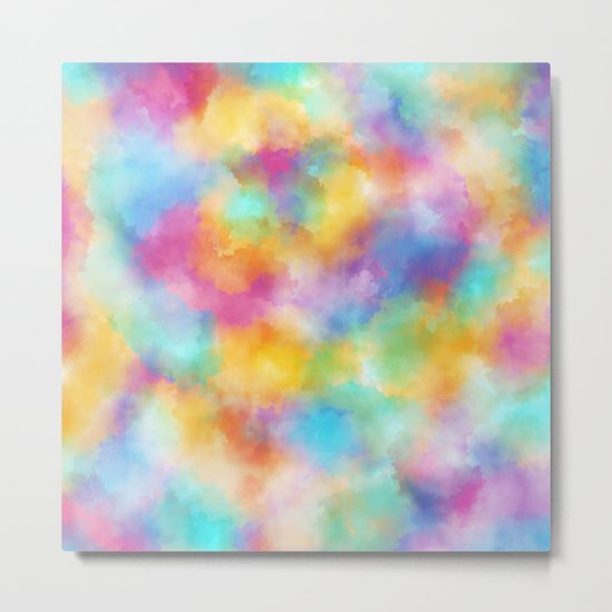 Watercolor Rainbow Abstract Art Metal Print