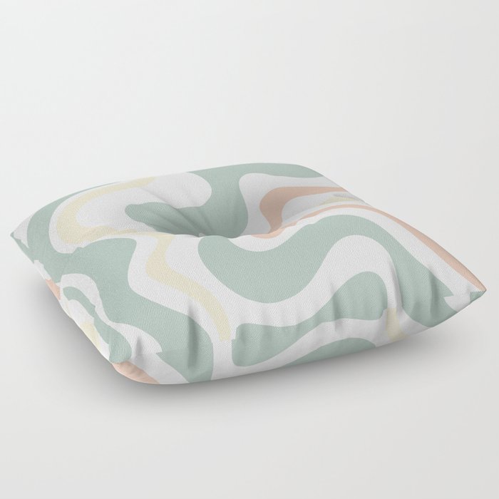 Liquid Swirl Abstract Pattern in Celadon Sage Floor Pillow