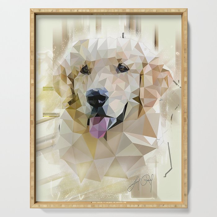 Golden Retriever (Low Poly) Serving Tray