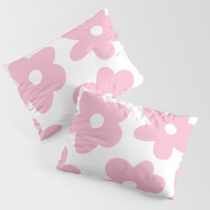 Groovy Pink Flowers Pillow Sham