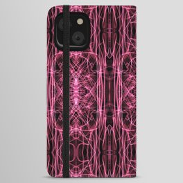 Liquid Light Series 41 ~ Red Abstract Fractal Pattern iPhone Wallet Case