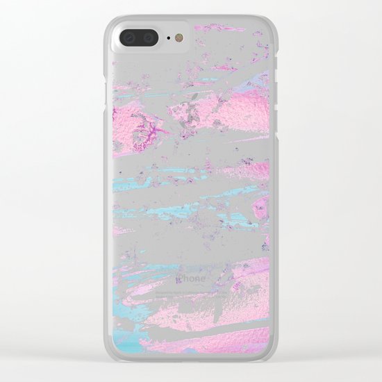Shine Shimmer Pastel Pink and Blue Modern Clear iPhone Case