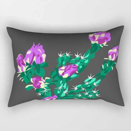 Flowering Cactus Rectangular Pillow