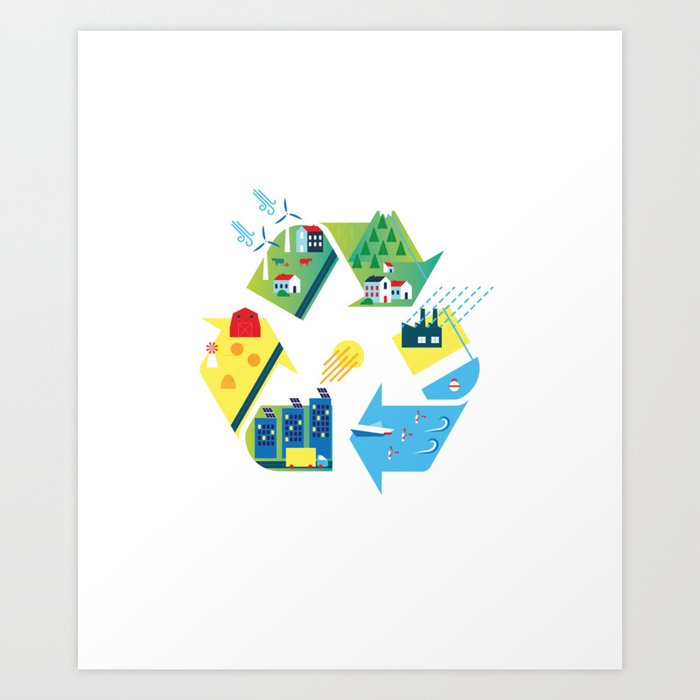 Don't Be Trashy Green Environment Tree Earth Day Art Print