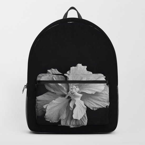 Hibiscus Drama - Black and Grey Backpack