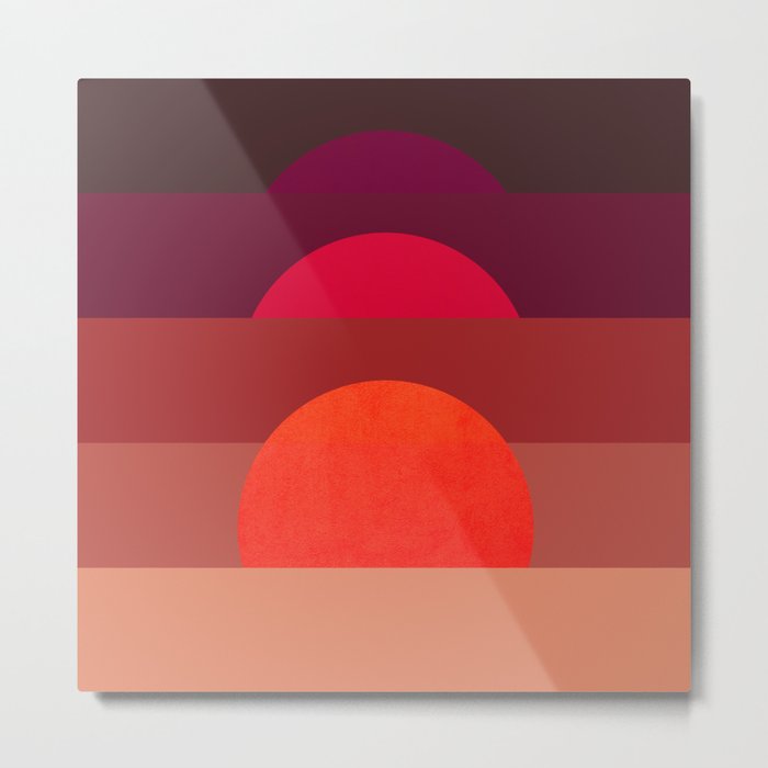 Abstraction_SUNSET_RED_BOHEMIAN_POP_ART_Minimalism_0124A Metal Print