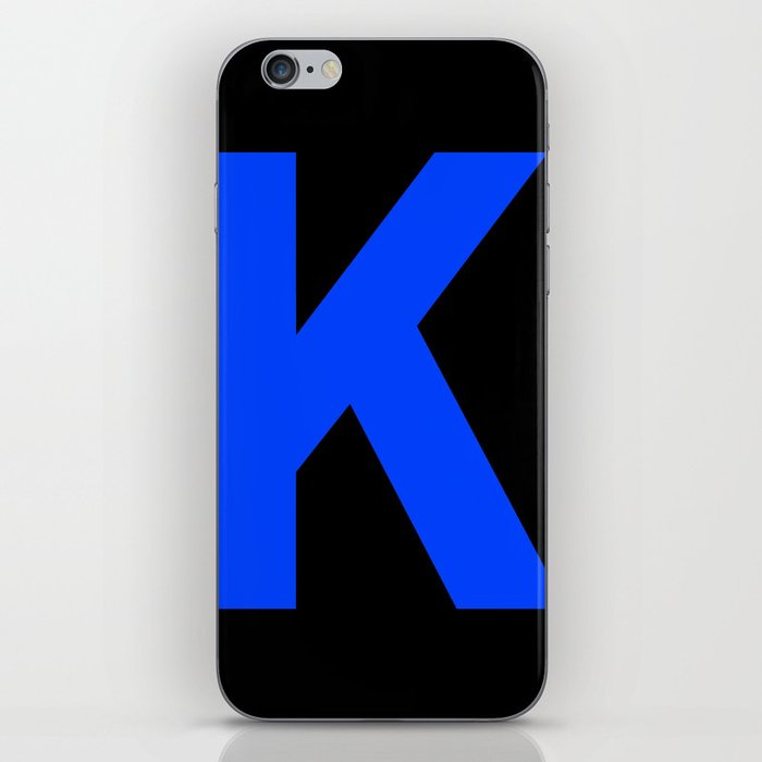 Letter K (Blue & Black) iPhone Skin