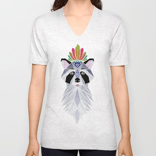 raccoon spirit Unisex V-Neck