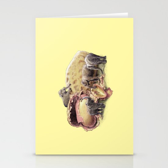 Elephant's Paradise (colour option) Stationery Cards