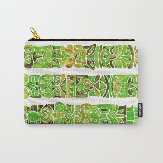 Tiki Totems – Green Carry-All Pouch