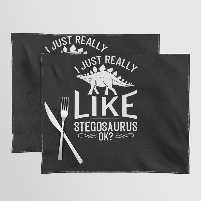 Stegosaurus Dinosaur Fossil Skull Skeleton Placemat