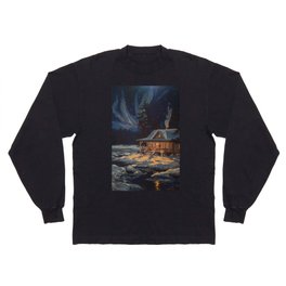 Blue Aurora Nights Long Sleeve T Shirt