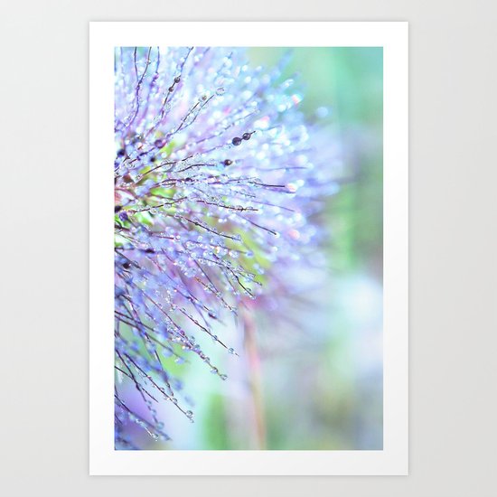 raindrops on grass Art Print