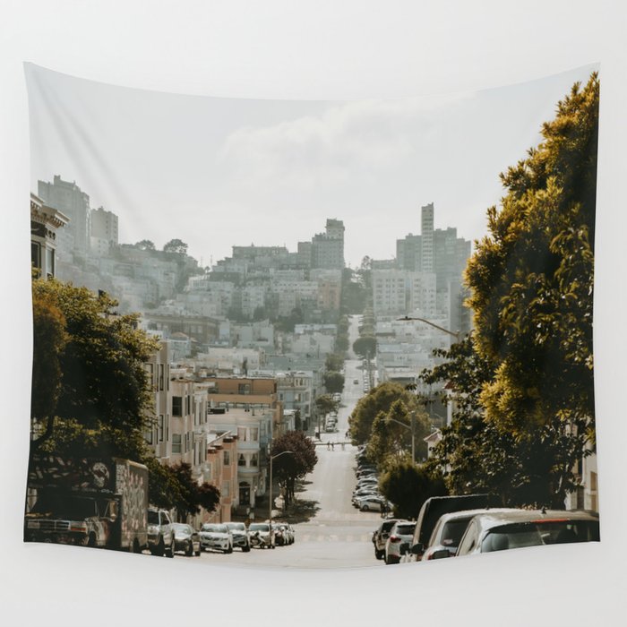 Uphill Street in San Francisco Wall Tapestry