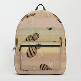 Bumblebees on rainbow backdrop Backpack