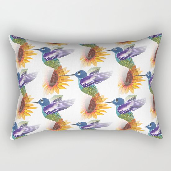 Hummingbird Pattern Rectangular Pillow