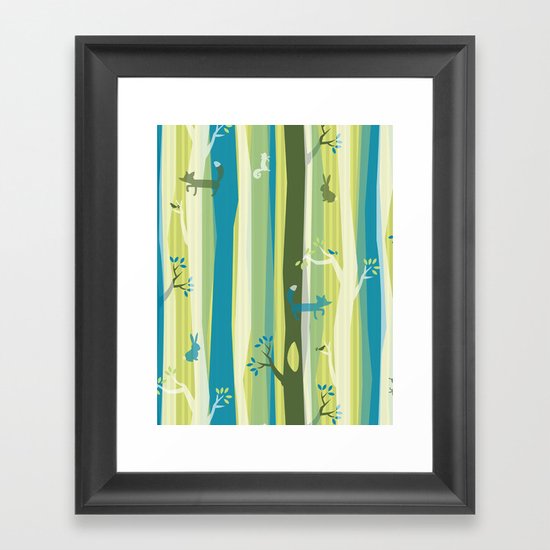 Woodland Stripe Framed Art Print