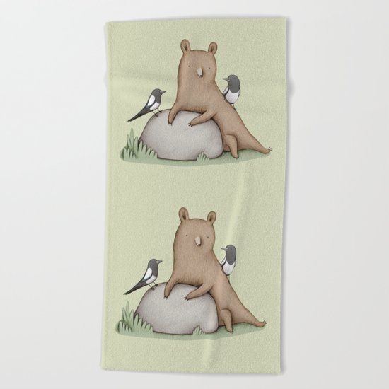 Bear & Birds Beach Towel
