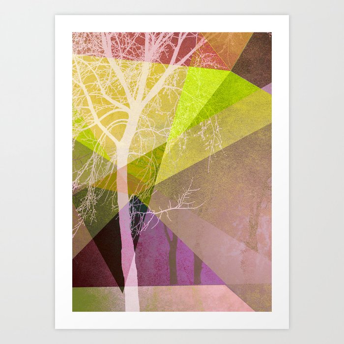 P22 TREES AND TRIANGLES Art Print