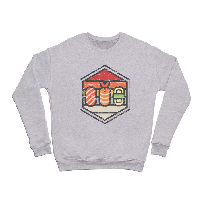 Retro Badge Sushi Light Crewneck Sweatshirt