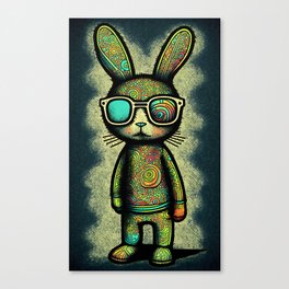 Cool Bunny With Sunglasses Canvas Print