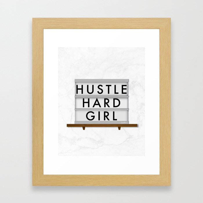 Lightbox Hustle Quote Print Framed Art Print