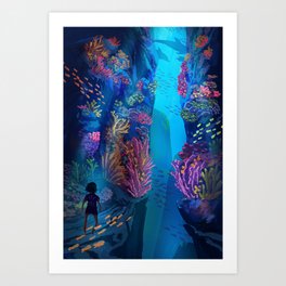 Underwater Cavern Art Print