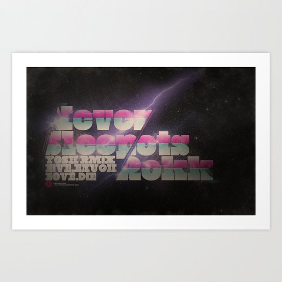 Never Sleep / Lets Rokk Horizontal Art Print