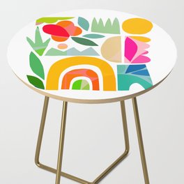 Playful Nature with Rainbow Collage Side Table