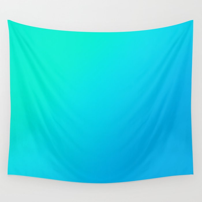 Turquoise to Blue Gradient Wall Tapestry