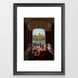 First View of the Golden Temple, India Framed Art Print