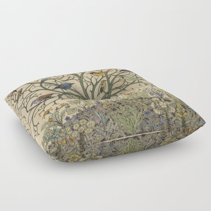 Birds of Many Climes by C.F.A Voysey Floor Pillow