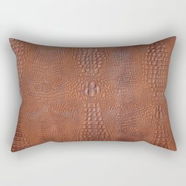 Orange brown leather texture background Rectangular Pillow