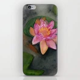 Water Lily and Fish, July Birth Flower iPhone Skin