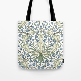 William Morris Vintage Bluebell Floral Blue Green & White  Tote Bag