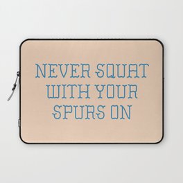 Cautious Squatting, Blue and White Laptop Sleeve