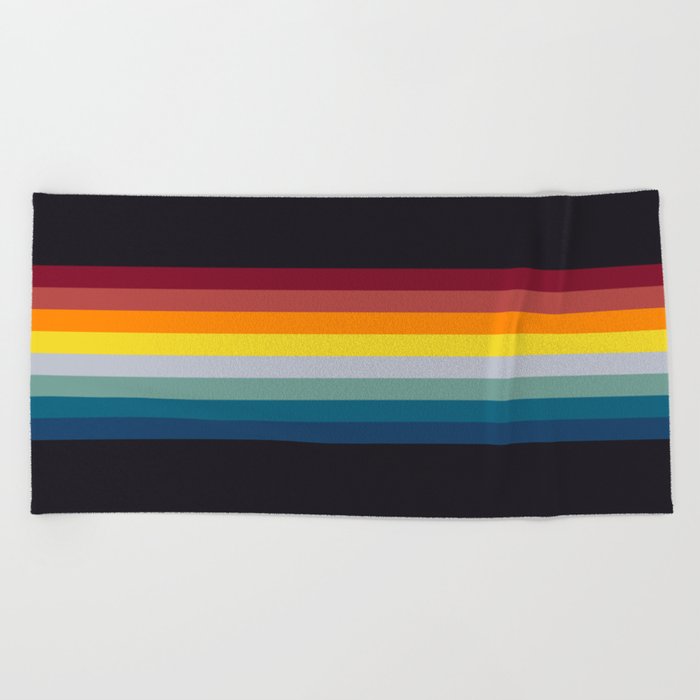 Retro Rainbow Beach Towel