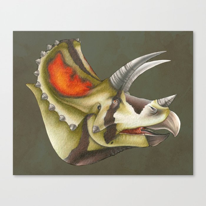 Triceratops Bust Canvas Print