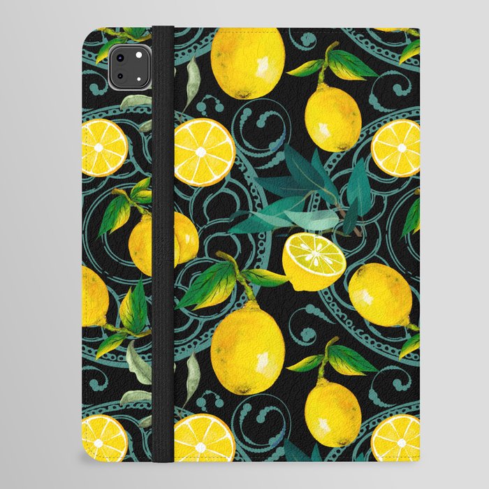 Summer, citrus ,Sicilian style ,lemon fruit pattern  iPad Folio Case