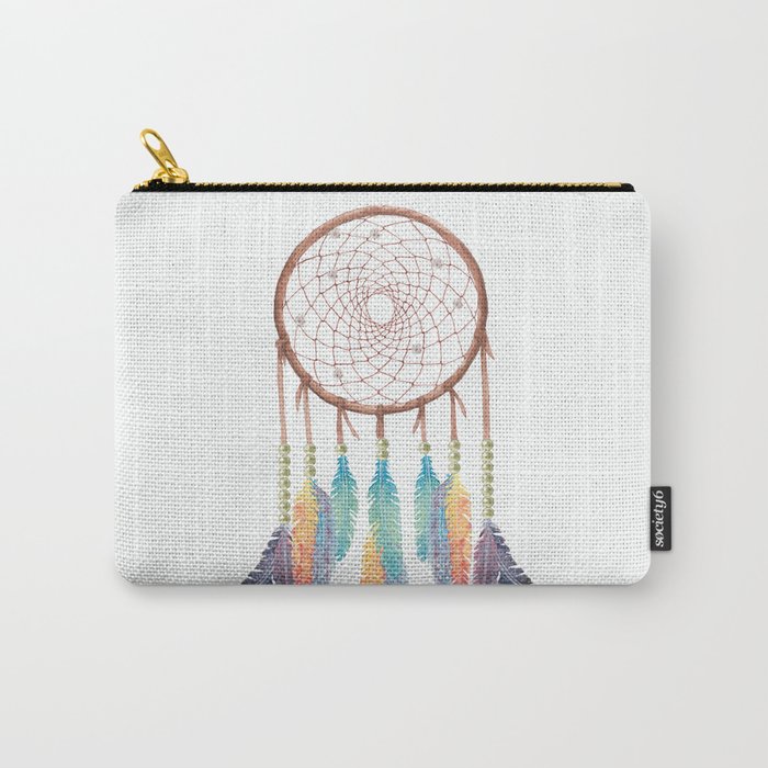 Gypsy Dreams Dreamcatcher on white with Gypsy Dreams Trim Carry-All Pouch