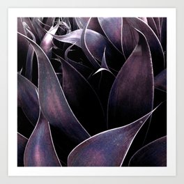 Eggplant Mauve Abstract Leaves Art Print